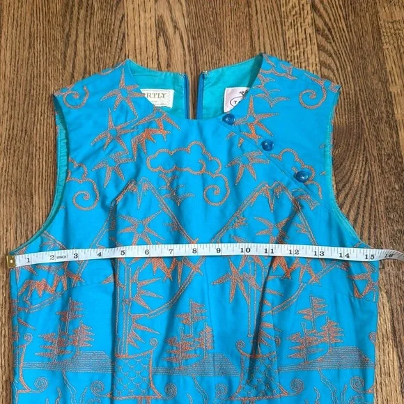 Amazing Vintage Hartly TOCCA Asian Geisha Embroidered Sheath Midi Dress Y2K - Picture 13 of 17